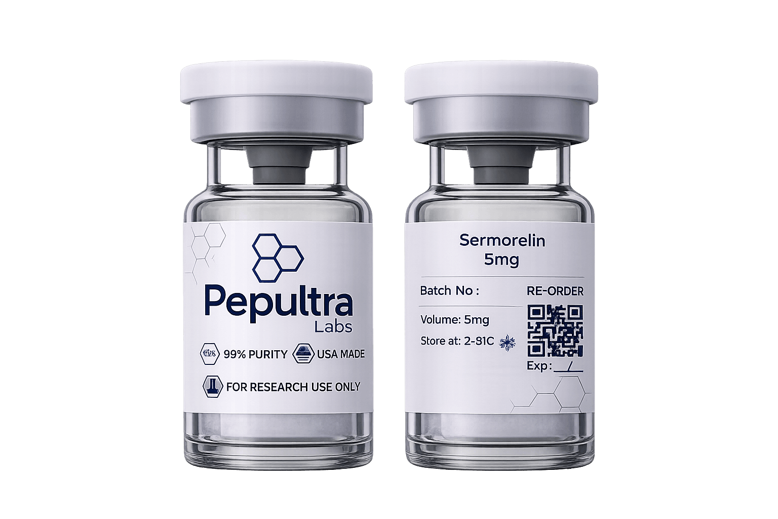Sermorelin vial and packaging