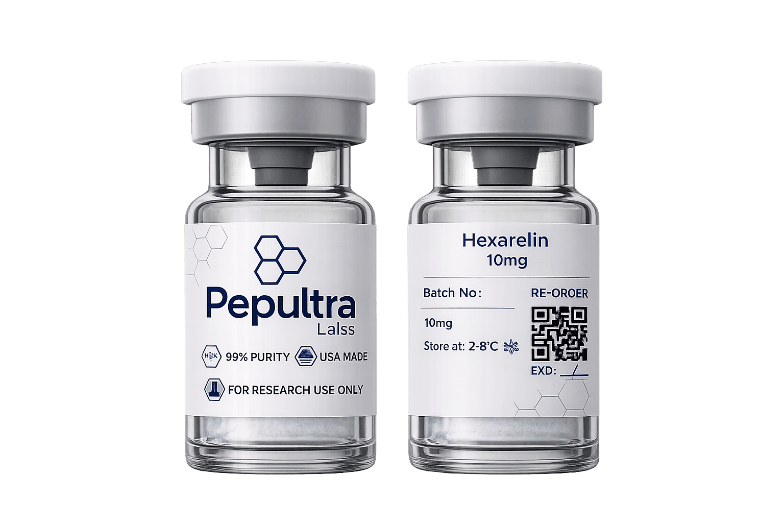 Hexarelin vial and packaging